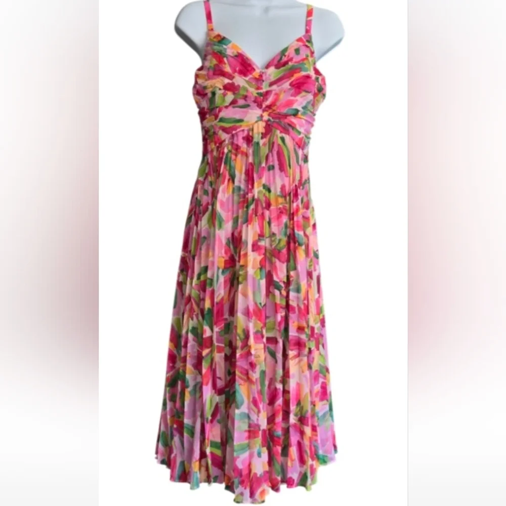 Adrianna Papell Multicolor Floral Midi Dress - Picture 4 of 7